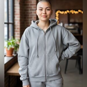 Brandy Melville Gray Hoodie Oversized Cotton Poly